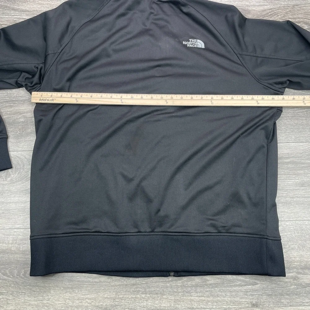 North Face Jacket Mens XL Black Tech Full Zip Fleece Cadet Collar Zip Pockets